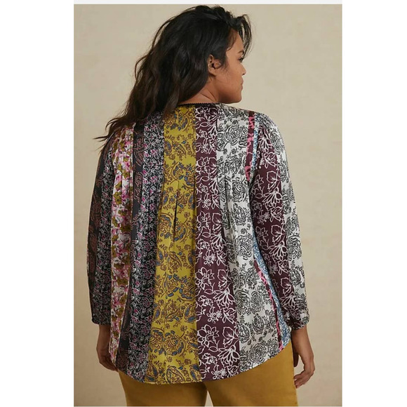 New Anthropologie x Daniel Rainn Corinne Peasant Blouse $158 PETITE SMALL Floral - Picture 5 of 6